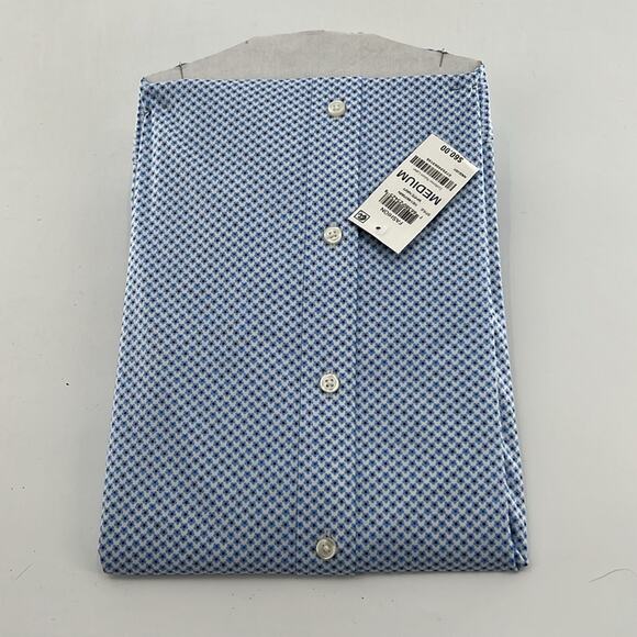 Club Room Performance Slim Fit Long Sleeve - Blue/White Flower - Medium NWT - Picture 4 of 4